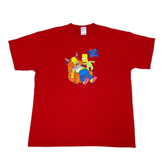 Vintage The Simpsons Deck The Homer Christmas Shirt Men's L Bart Matt Groening - Picture 1 of 9